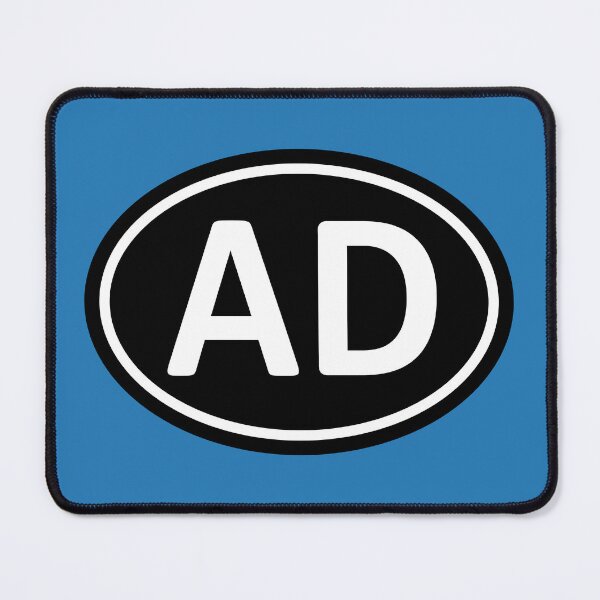 Item preview, AD Initials Monogram Oval White Letters designed and sold by Jeallan Designs.