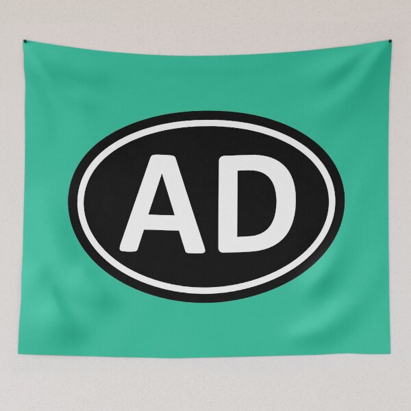 Item preview, AD Initials Monogram Oval White Letters designed and sold by Jeallan Designs.