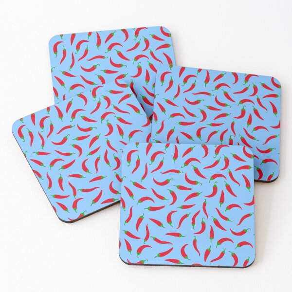 Item preview, Blue Pattern of Red Peppers designed and sold by bymtsef.