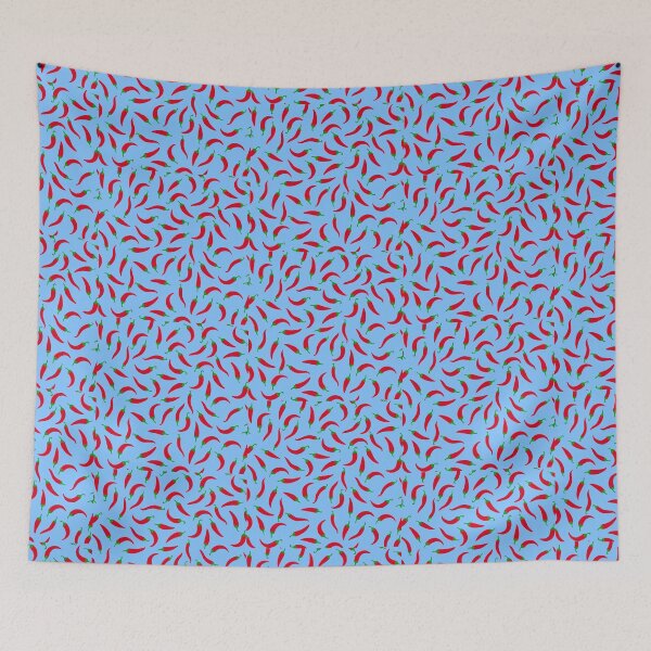 Item preview, Blue Pattern of Red Peppers designed and sold by bymtsef.
