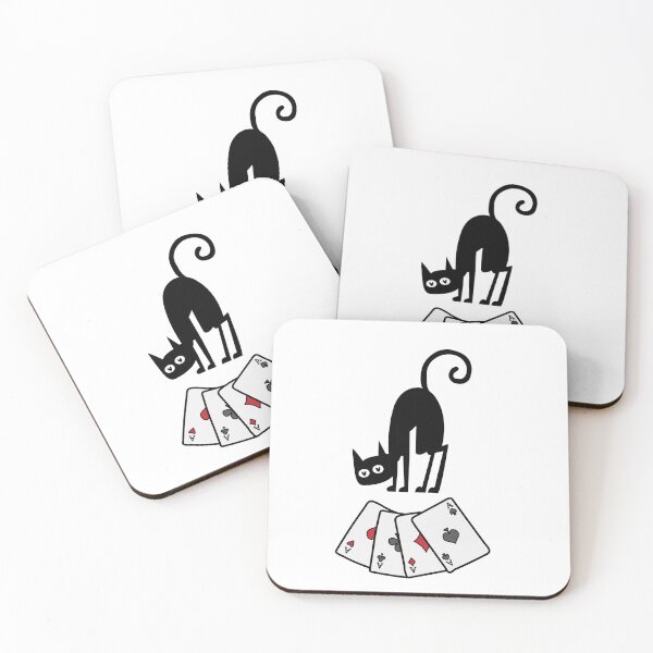 Item preview, Cat Falls in Love with 4 of a Kind Poker Hand designed and sold by GoblinBoutique.