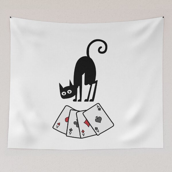 Item preview, Cat Falls in Love with 4 of a Kind Poker Hand designed and sold by GoblinBoutique.