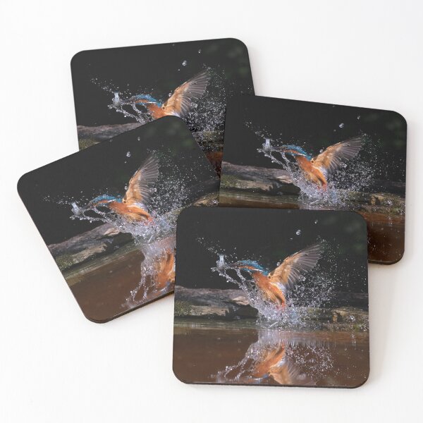 Item preview, A Kingfisher emerges from the water with a fish designed and sold by RedGrouse.