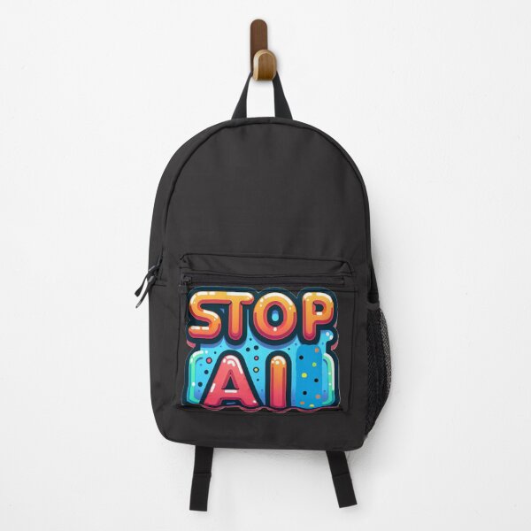 Item preview, Stop AI / Anti-AI Symbol / Ban Artificial Intelligence (On Black) Classic T-Shirt designed and sold by OxiSkor.