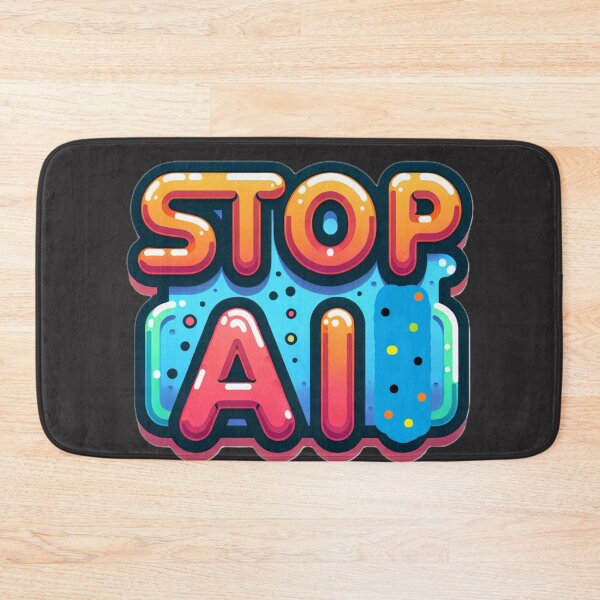 Item preview, Stop AI / Anti-AI Symbol / Ban Artificial Intelligence (On Black) Classic T-Shirt designed and sold by OxiSkor.