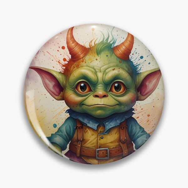 Item preview, Cute Funny Little Goblin Critter watercolour splash background designed and sold by FocusedArt.