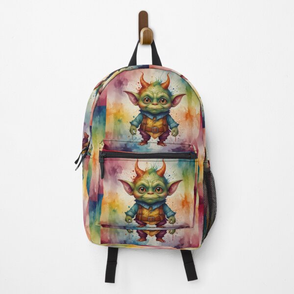 Item preview, Cute Funny Little Goblin Critter watercolour splash background designed and sold by FocusedArt.