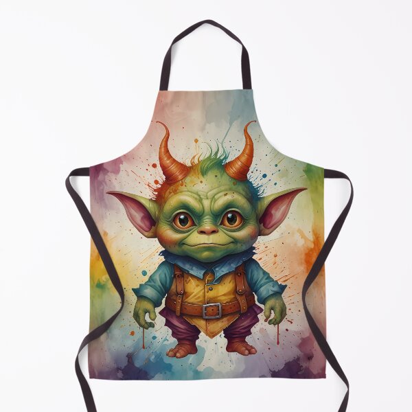 Item preview, Cute Funny Little Goblin Critter watercolour splash background designed and sold by FocusedArt.