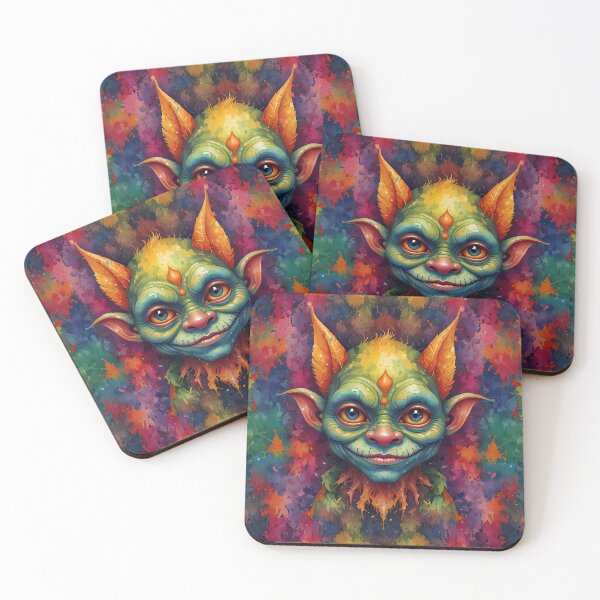 Item preview, Little Cute Goblin Critter watercolour splash background designed and sold by FocusedArt.