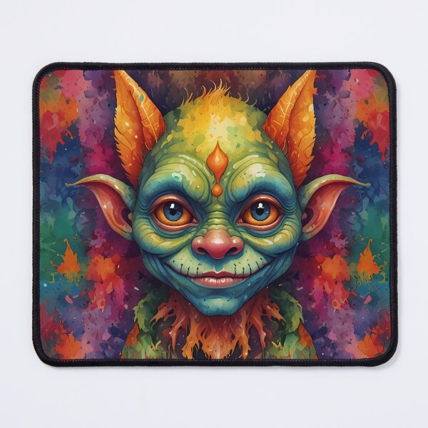 Item preview, Little Cute Goblin Critter watercolour splash background designed and sold by FocusedArt.
