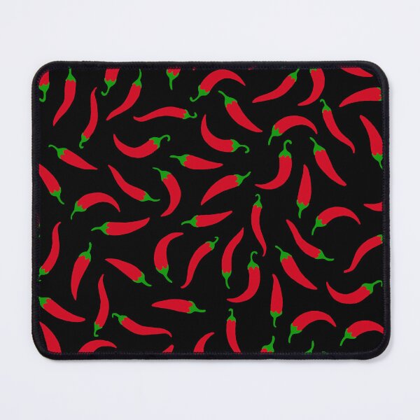Item preview, Black Pattern of Red Peppers designed and sold by bymtsef.