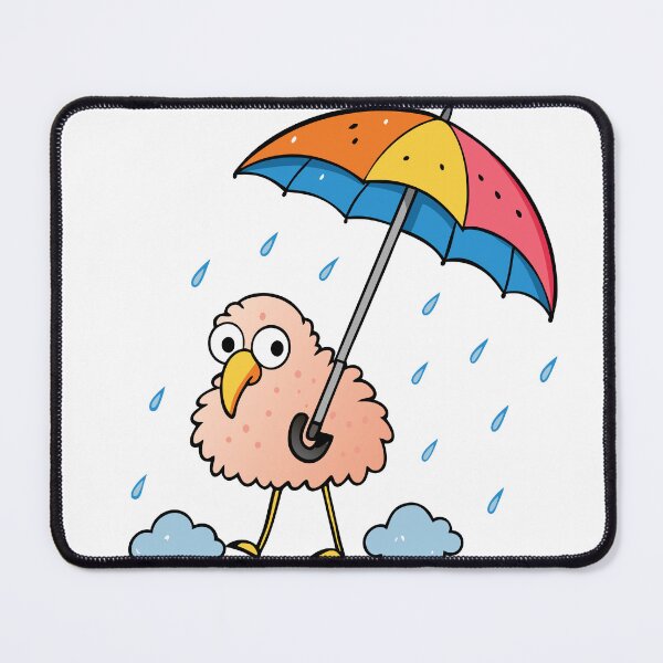 Item preview, Fluffy Flamingo Strolling with a Colorful Umbrella designed and sold by omerfdln34.