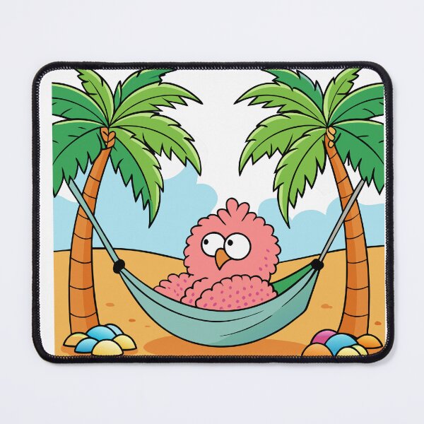 Item preview, Fluffy Flamingo Lounging in a Hammock designed and sold by omerfdln34.
