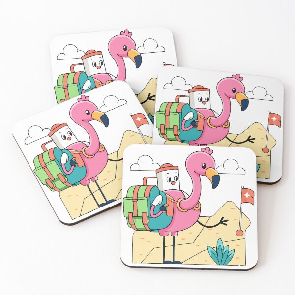 Item preview, Fluffy Flamingo with a Tiny Backpack designed and sold by omerfdln34.