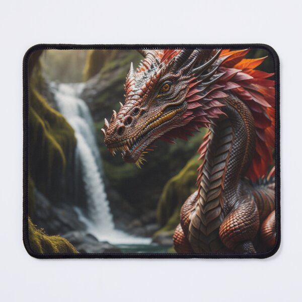 Item preview, Enchanted Forest Dragon Cascading Waterfall In Ancient Woods designed and sold by EnchantedVista.