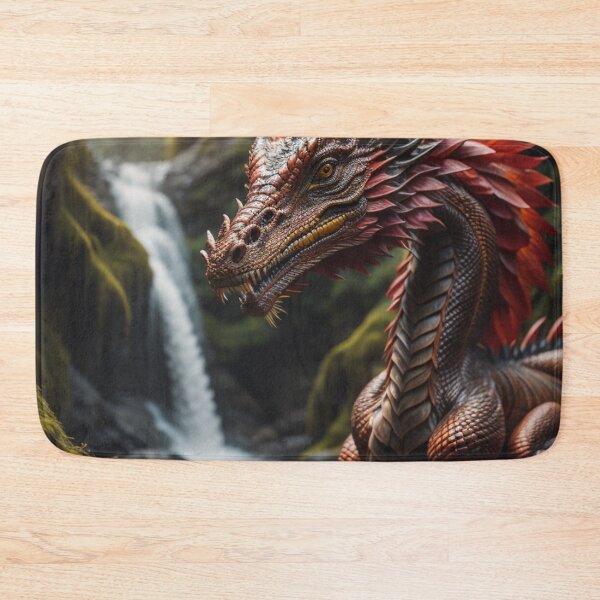Item preview, Enchanted Forest Dragon Cascading Waterfall In Ancient Woods designed and sold by EnchantedVista.