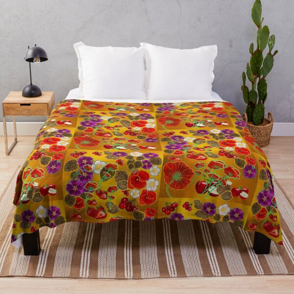 Item preview, Dance of poppies, strawberries, apples on gold!!! designed and sold by Maruly.