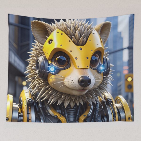 Item preview, Cool Futuristic Cyborg Hedgehog Killer Robot designed and sold by TheArtOfPat.