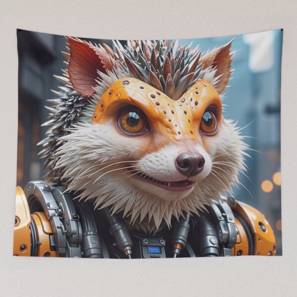 Item preview, Cool Futuristic Cyborg Hedgehog Killer Robot designed and sold by TheArtOfPat.
