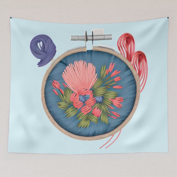 Item preview, Cute flower embroidery hoop. Floral embroidery. designed and sold by Unitepeople.