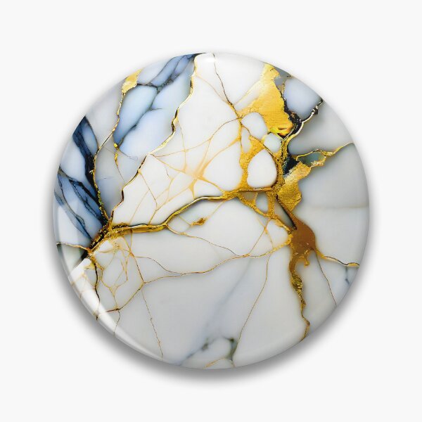 Item preview, Cracked Marble Look (Image Faux White Marble) with Navy and Gold designed and sold by Beachy.