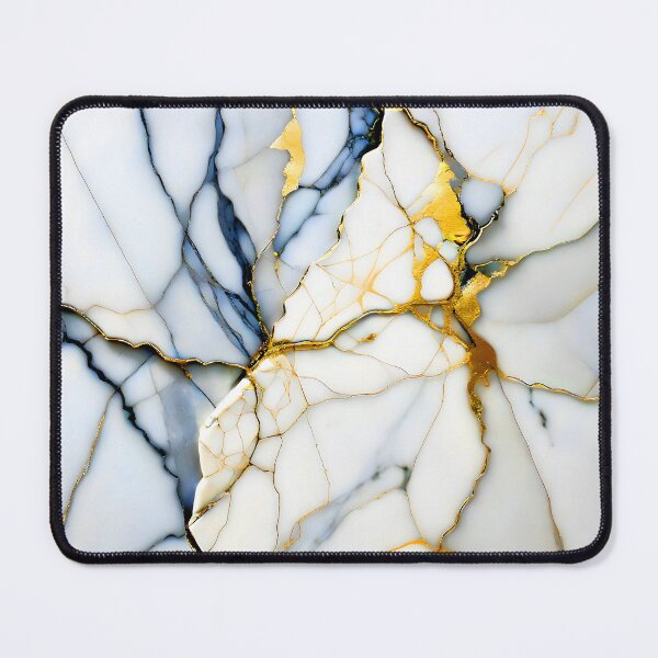 Item preview, Cracked Marble Look (Image Faux White Marble) with Navy and Gold designed and sold by Beachy.