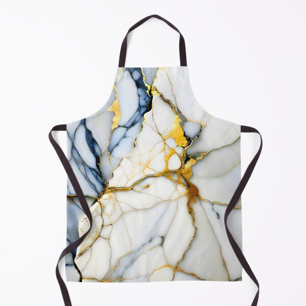 Item preview, Cracked Marble Look (Image Faux White Marble) with Navy and Gold designed and sold by Beachy.