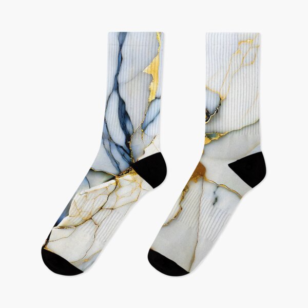 Item preview, Cracked Marble Look (Image Faux White Marble) with Navy and Gold designed and sold by Beachy.
