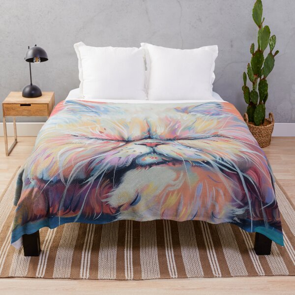 Item preview, Sleeping Cat in Bright Modern Colors designed and sold by RiverwoodGiftCo.