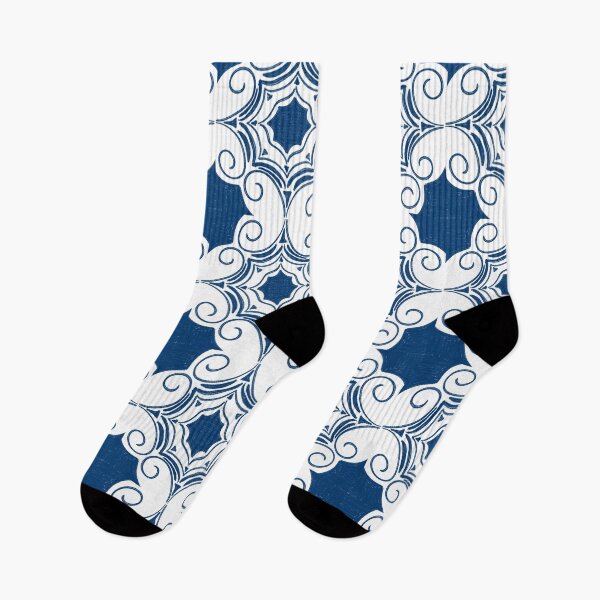 Item preview, Flower tile blue  designed and sold by Studio Bragato Hub.