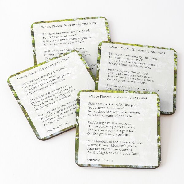 Item preview, White Flower Blossoms by the Pond Poem Edition 2 designed and sold by Pamela Storch.