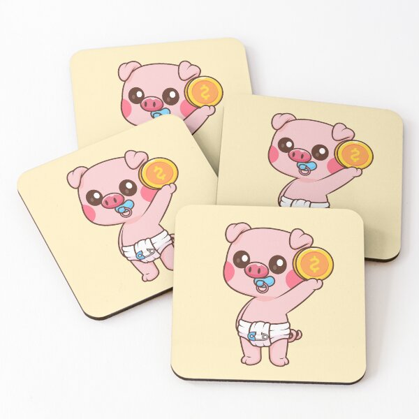 Item preview, Cute Baby Pig Holding Gold Coin Cartoon Vector Icon - Adorable Animal Finance Illustration designed and sold by hjian8219.