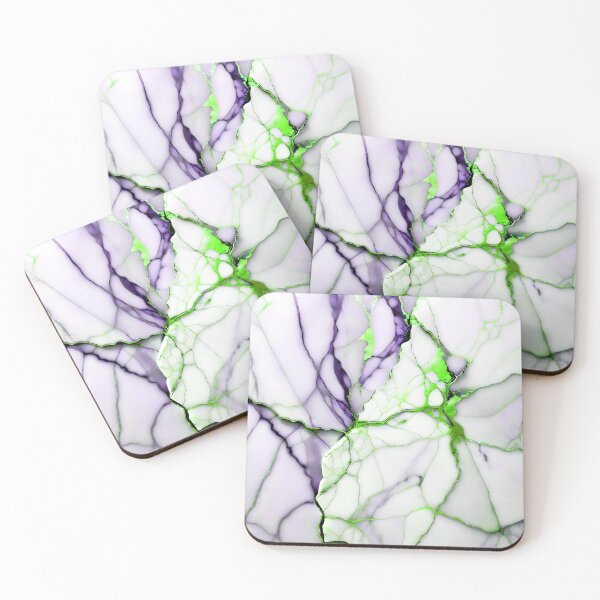 Item preview, Cracked Marble Look (Image Faux White Marble) with Violet and Lime designed and sold by Beachy.