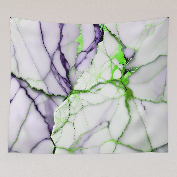 Item preview, Cracked Marble Look (Image Faux White Marble) with Violet and Lime designed and sold by Beachy.