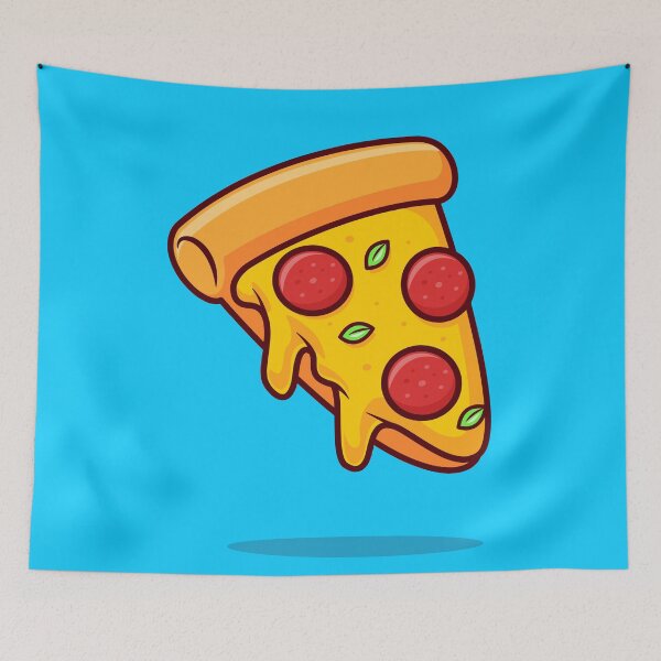 Item preview, Slice of Pizza Melted Floating Cartoon Vector Icon - Tasty and Fun Food Illustration designed and sold by hjian8219.