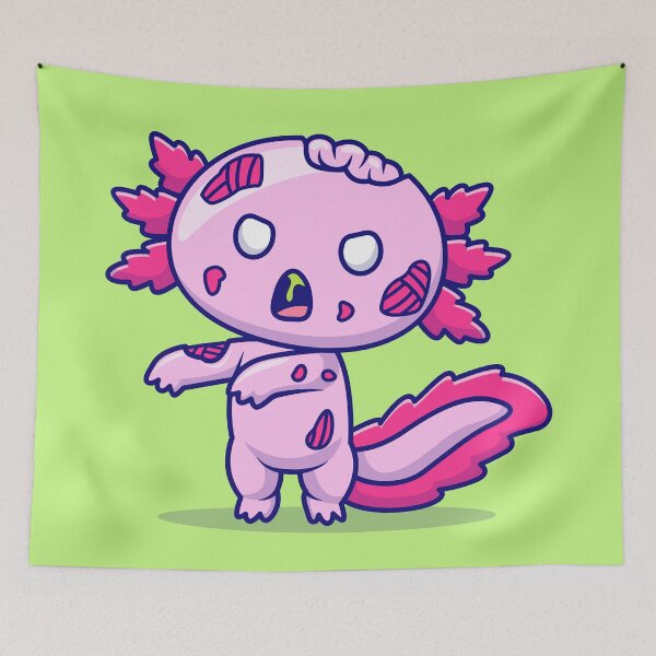Item preview, Cute Axolotl Zombie Cartoon Vector Icon - Spooky and Adorable Animal Halloween Illustration designed and sold by hjian8219.