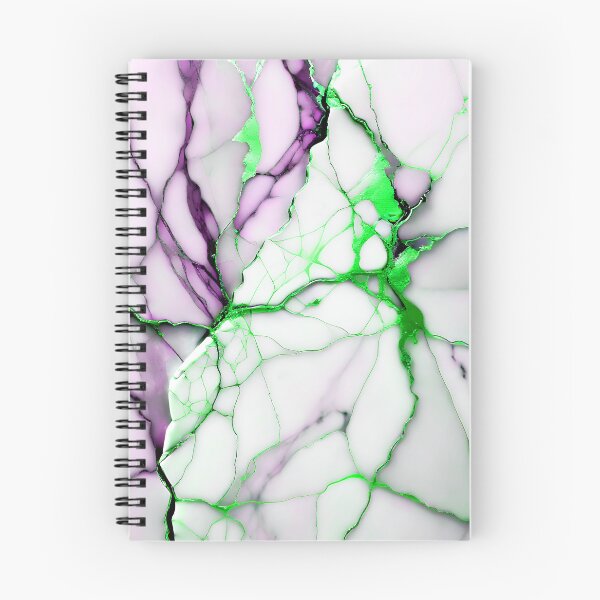 Item preview, Cracked Marble Look (Image Faux White Marble) with Lilac and Green designed and sold by Beachy.