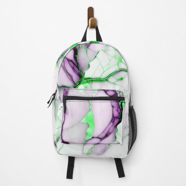 Item preview, Cracked Marble Look (Image Faux White Marble) with Lilac and Green designed and sold by Beachy.