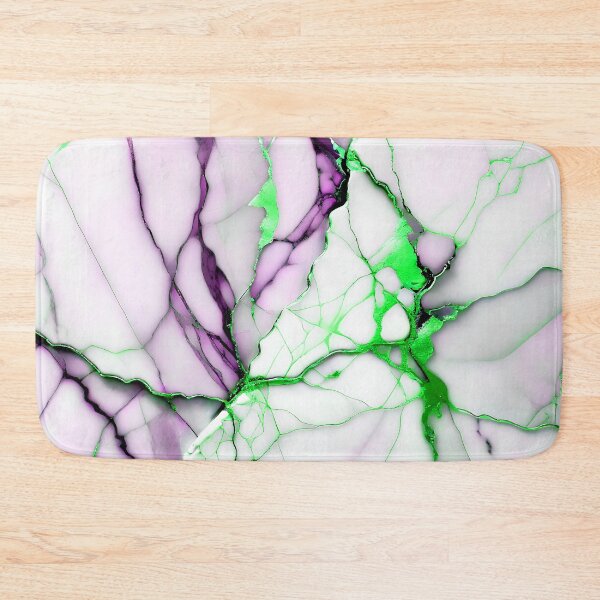 Item preview, Cracked Marble Look (Image Faux White Marble) with Lilac and Green designed and sold by Beachy.