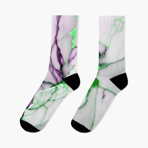 Item preview, Cracked Marble Look (Image Faux White Marble) with Lilac and Green designed and sold by Beachy.