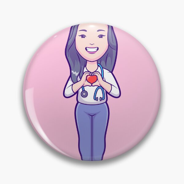 Item preview, Cute Girl Doctor Holding Love Heart with Stethoscope Cartoon Vector Icon - Caring and Healthy People Illustration designed and sold by hjian8219.