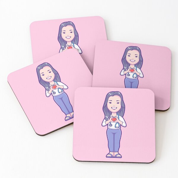 Item preview, Cute Girl Doctor Holding Love Heart with Stethoscope Cartoon Vector Icon - Caring and Healthy People Illustration designed and sold by hjian8219.