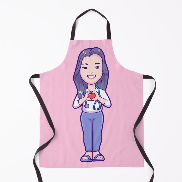 Item preview, Cute Girl Doctor Holding Love Heart with Stethoscope Cartoon Vector Icon - Caring and Healthy People Illustration designed and sold by hjian8219.