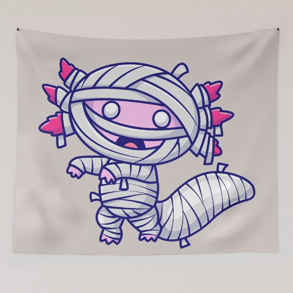 Item preview, Cute Axolotl Mummy Cartoon Vector Icon - Adorable and Spooky Animal Halloween Illustration designed and sold by hjian8219.