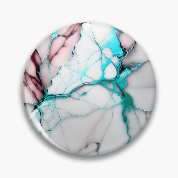 Item preview, Cracked Marble Look (Image Faux White Marble) with Dusty Pink and Cyan designed and sold by Beachy.
