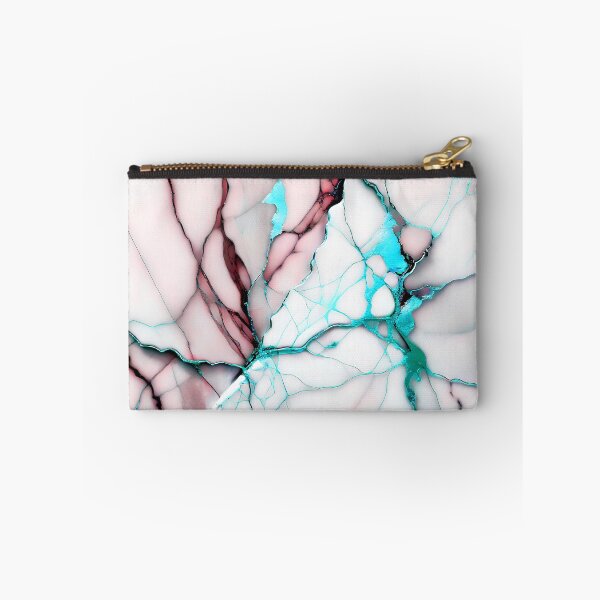 Item preview, Cracked Marble Look (Image Faux White Marble) with Dusty Pink and Cyan designed and sold by Beachy.