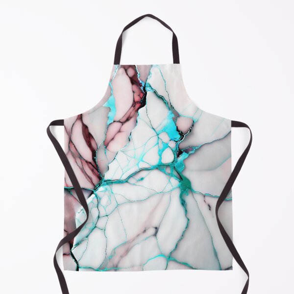 Item preview, Cracked Marble Look (Image Faux White Marble) with Dusty Pink and Cyan designed and sold by Beachy.