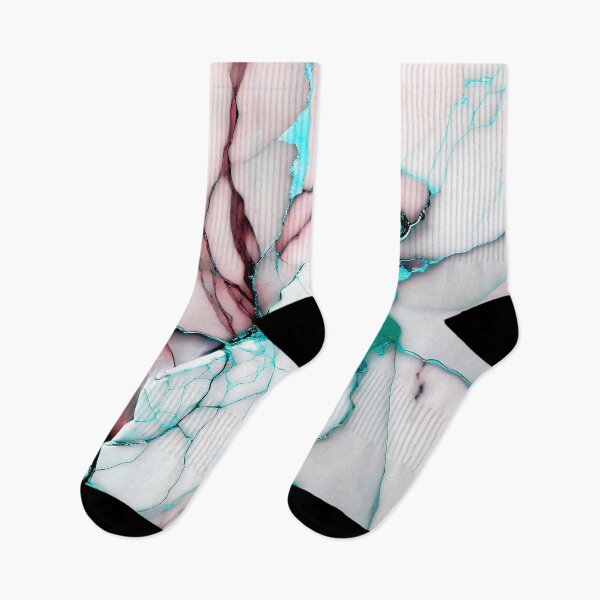 Item preview, Cracked Marble Look (Image Faux White Marble) with Dusty Pink and Cyan designed and sold by Beachy.