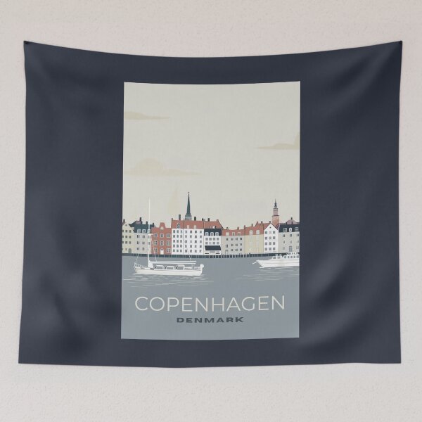 Aperçu de l'œuvre Une illustration de voyage vintage de Copenhague - Danemark créée et vendue par GoodOldVintage.