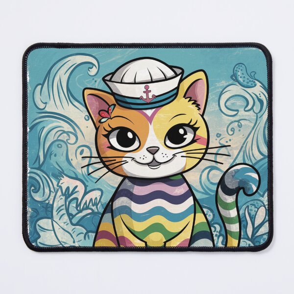 Item preview, Sailor Cat: Adorable Feline in a Sailor's Cap designed and sold by asprse.